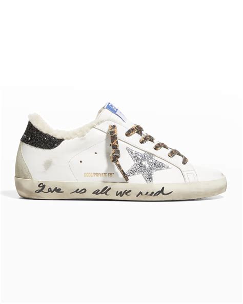 golden goose shearling sneakers|golden goose not distressed.